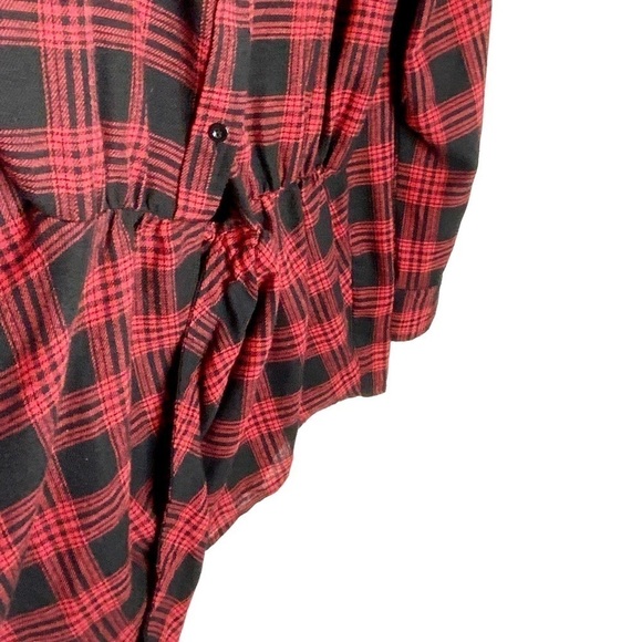 Athena red plaid tunic top. Size S - Picture 4 of 7
